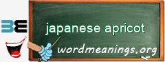 WordMeaning blackboard for japanese apricot